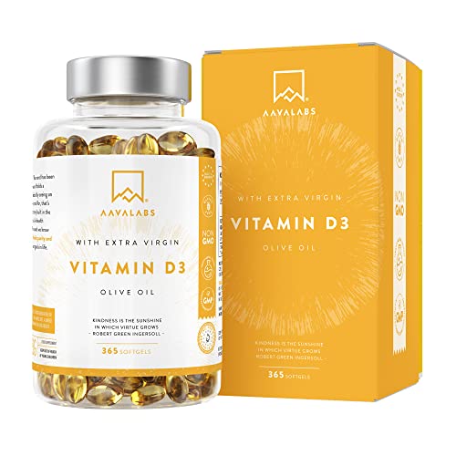 Vitamina D3 Natural [5000 UI] Depot - Altamente Concentrada - con Aceite de Oliva Extra Virgen para una Absorción Óptima - Favorece la...