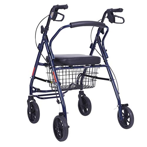 Andador con ruedas para personas mayores: andador con ruedas, andador plegable de aluminio, ayuda para caminar con movilidad ajustable en...