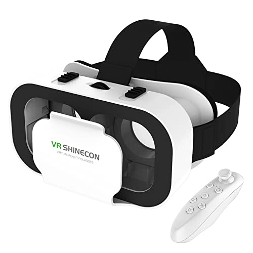 Gafas 3D de Realidad Virtual, Gafas VR, con Mando a Distancia Bluetooth, Compatibles iOS Android 4.7-6.5 Pulgadas para Samsung Note...