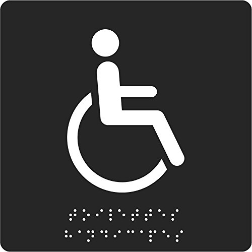 Pavo 8055975 Türschild silla de ruedas con el sistema Braille, 150 x 150 x 2 mm