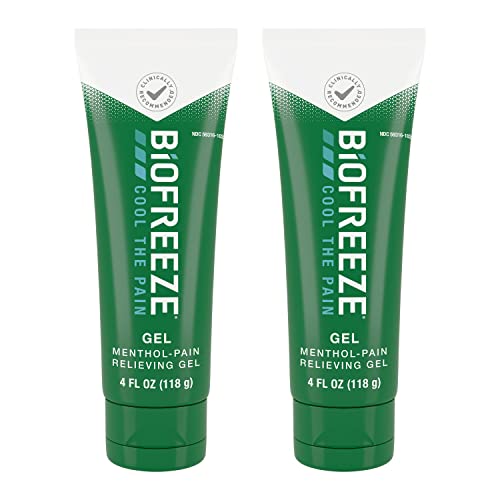 Biofreeze Gel para aliviar el dolor, tubo de 4 onzas, paquete de 2 (el embalaje puede variar)