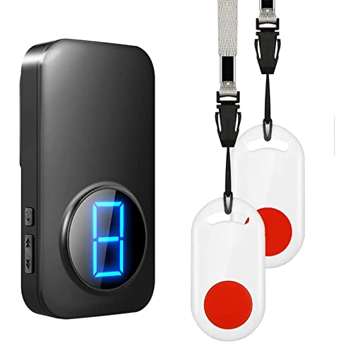 Botón de llamada inalámbrico COTINSE, sistema de alarma de seguridad para el hogar con 2 transmisores y 1 receptor, impermeable para...