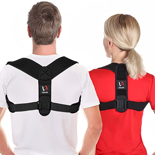 Schiara Corrector de postura para hombres y mujeres: cómodo soporte para la parte superior de la espalda, ajustable para el alisado del...