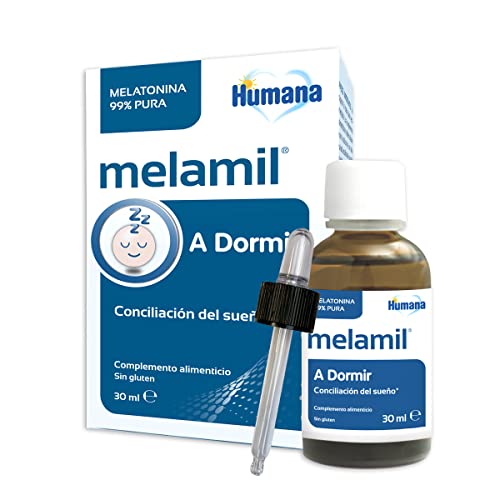 Humana Melamil, Melatonina Al 99%, Ayuda A Conciliar El Sueño, Complemento Alimenticio En Gotas para Niños Y Adultos, 30 ml (Paquete de 1)