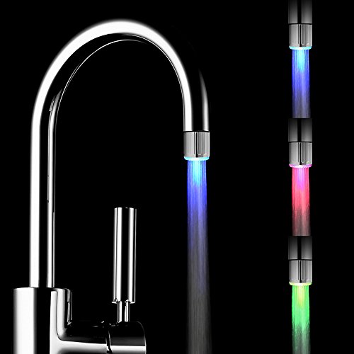 2 pack Faucet de agua LED colorido Con 3 colores que cambian control de la temperatura, RC-F03 Grifo del grifo de la corriente del agua para...