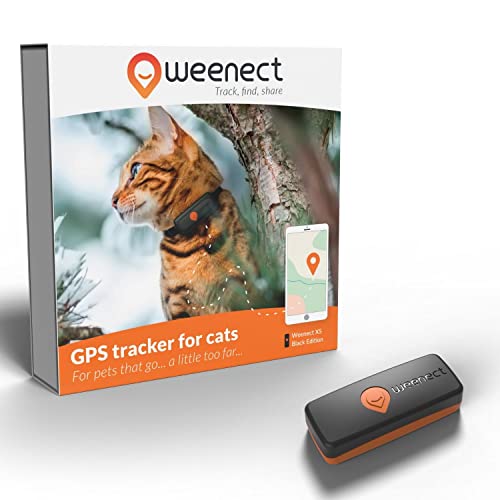 Rastreador GPS para Gatos - Weenect XS (Black Edition 2023) | Seguimiento GPS en Tiempo Real | El Modelo más pequeño del Mercado |...