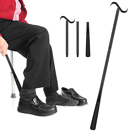 Calzador de mango largo Victop ayudante para discapacitados Palo de vestir, y herramienta para quitar calcetines, ajustable extendido,...