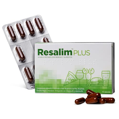 Resalim PLUS - Complemento Alimenticio para Ayudar a Metabolizar Bebidas y Alimentos, Ayuda a disminuir el cansancio y la fatiga - 10...