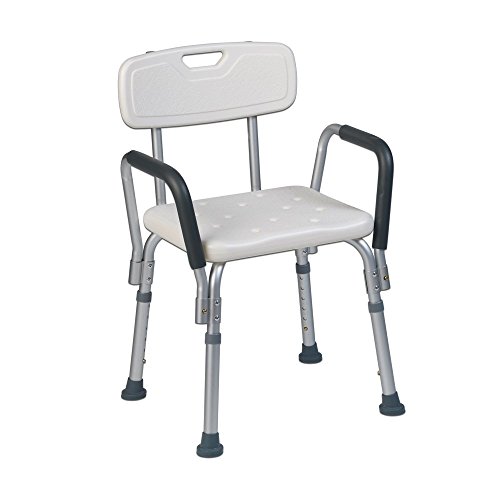 Teqler ® T-135303 silla de ducha, taburete de baño, silla de ducha para personas necesitadas de cuidados, silla de ducha ajustable en...