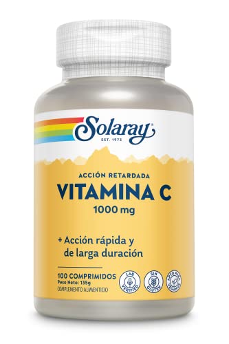 SOLARAY Vitamin C 1000mg | Con Escaramujo Y Acerola | Acción Retardada| Sin Gluten | Apto Para...