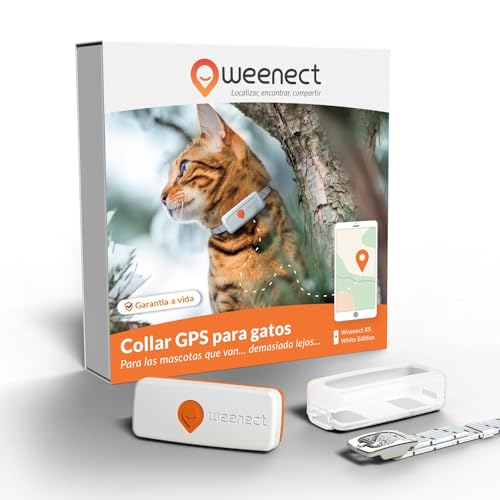Weenect Cat XS - Nuevo GPS para Gatos | Mini rastreador GPS en Tiempo Real | El más pequeño del Mercado | Suscripción | Collar Incluido |...