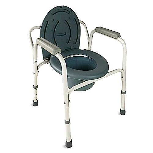 Mobiclinic, Arroyo, Silla con WC, silla de inodoro para mayores y discapacitados, silla orinal con reposabrazos, acero, ayuda de baño,...