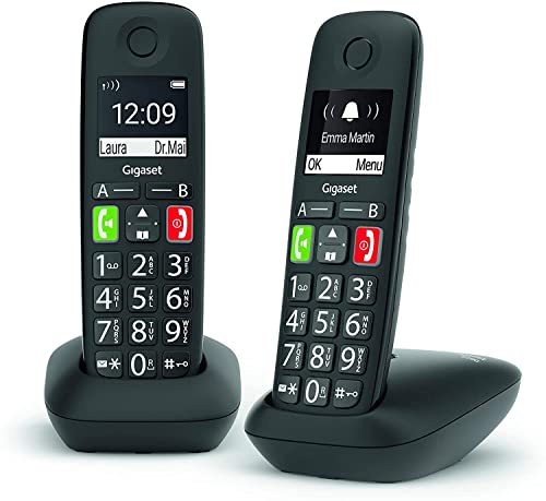 Gigaset E290 - Teléfono Fijo Inalámbrico con Teclas Grandes - Perfecto para personas mayores - Pantalla de Alta Visibilidad - Manos Libres...