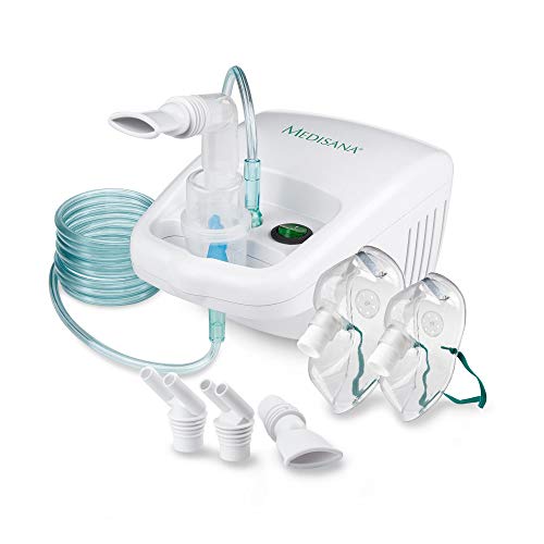 Medisana IN 500 Inhalador, nebulizador compresor con boquilla y mascarilla para adultos y niños, para resfriados o asma con accesorios...