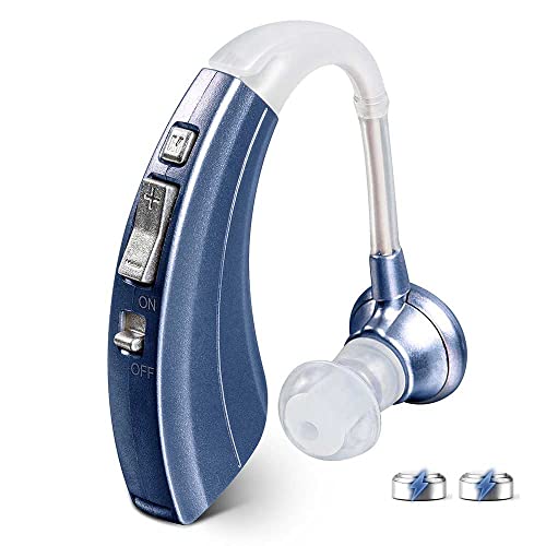 Britzgo Amplificador Auditivo Azul Gema Con Textura Universal Para Oídos Izquierdos Y Derechos