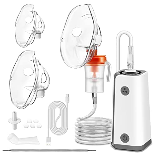 NAHKZNY Nebulizador portátil para niños y adultos Nebulizador ultrasónico Inhalador silencioso Nebulizador Recargable por USB con tubo...