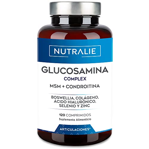 Glucosamina con Condroitina, MSM y Colágeno, Para Articulaciones, Cartílago y Huesos, Antiinflamatorio Natural que Reduce el Dolor con...
