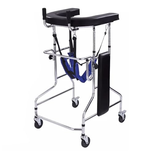 Andador Rollator Plegable para Discapacitados Parálisis Cerebral Ayudas para La Movilidad Andador Regulable en Altura con 4 Ruedas y...