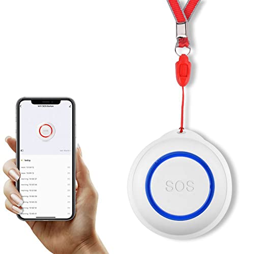 BODOLF WiFi Smart SOS Botón de Emergencia Alarma Cuidador de discapacitados Buscapersonas Sistema inalámbrico de Alerta de Enfermera...