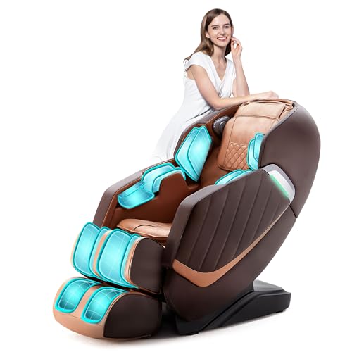 HealthRelife Sillón de masaje para todo el cuerpo, silla de masaje inteligente, sin gravedad, manos robóticas 3D con carril SL, sillón...