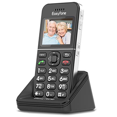 Easyfone T100 gsm Teléfono Móvil para Personas Mayores con Teclas Grandes, Fácil de Usar Móviles para Ancianos con botón SOS, GPS y...