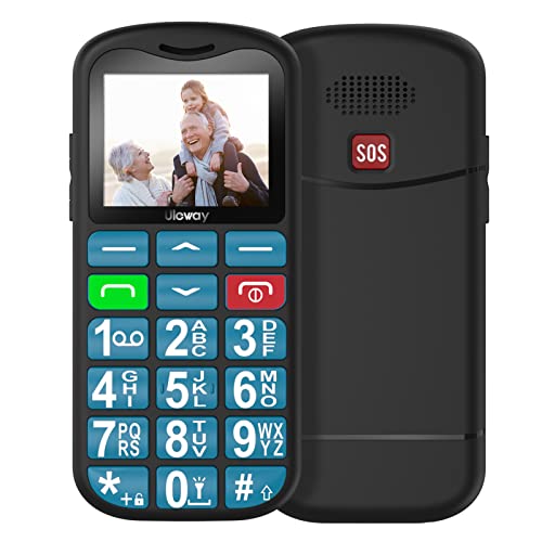 USHINING Teléfono Móvil para Personas Mayores, Teléfono Móvil con Teclas Grandes Alto Volumen SOS Botón Pantalla de 1,77 Pulgadas...