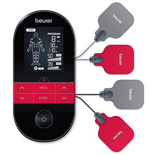 Beurer EM 59 Electroestimulador digital con función calor, tens, ems y masaje, 2 canales, función...