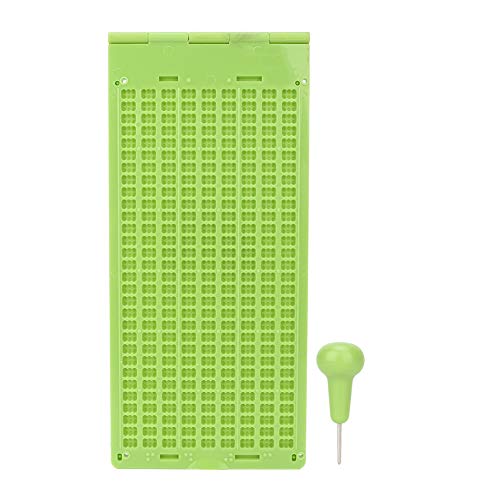 Yinuoday Kits de Escritura de Lápiz Y Pizarra de Braille de 9 Líneas Y 30 Celdas para Niños Ciegos Kit de Pizarra de Braille de Plástico