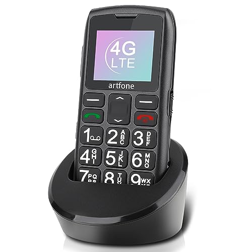 artfone Teléfono Móvil para Personas Mayores de Teclas Grandes, C1+ 4G LTE Senior, Volumen Alto, Botón SOS, Base Cargadora, Batería de...