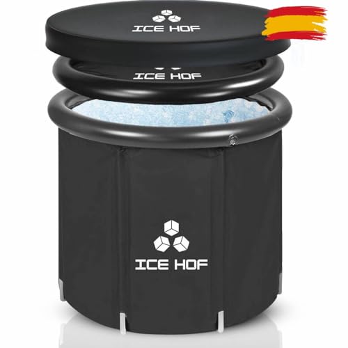 Ice Hof® Bañera de Hielo Plegable para Adulto tamaño extra ø80 x 80cm, Bath, Bañera Portatil, Hinchable, Cold Plunge, Ice Tub