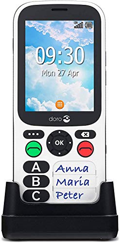 Doro 780X Teléfono Móvil 4G Dual SIM para Mayores con Teclado Simplificado, Botón de Asistencia, GPS y Base de Carga Ideal para Pérdida...