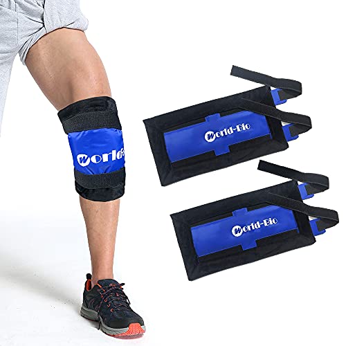 2 Bolsa de hielo grande para rodillas para lesiones, Paquete de gel reutilizable flexible Compresa...