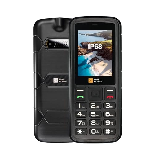 AGM M9 - Teléfono móvil para personas mayores, sin contrato, 2 G, con teclas grandes, resistente al agua, compatible con audífonos,...