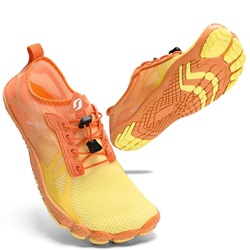 STQ Zapatos de agua antideslizantes para hombre y mujer, color degradado, para natación, kayak, surf, degradado, Orange, 42 1/3 EU