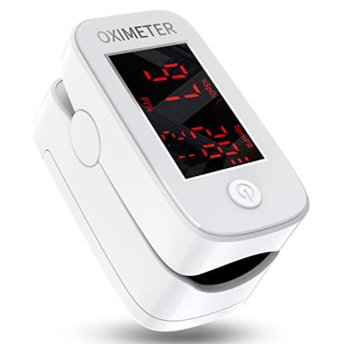 Oxímetro de pulso de dedo con pantalla LED, monitor de frecuencia cardíaca para el hogar y los deportes,monitor de saturación de oxígeno...