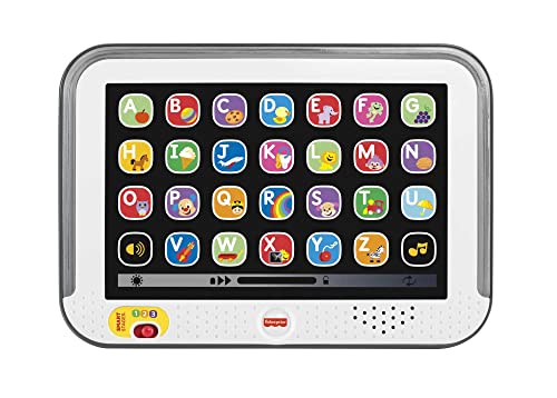 Fisher-Price Ríe y Aprende Mi Primera Tablet, Juguete electrónico Educativo con Luces y Sonidos para bebé +1 año, versión español...