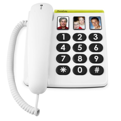 Doro PhoneEasy 331ph Teléfono Fijo con Cable para Personas Mayores con Teclas Grandes, Marcación...