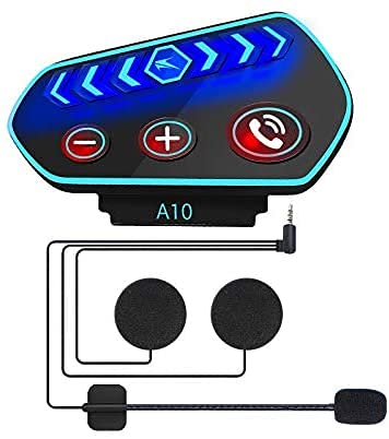 OBEST Auriculares Moto Bluetooth, Casco Auricular con Sistema de ComunicacióN Manos Libres y FuncióN de ReduccióN de Ruido, para una...