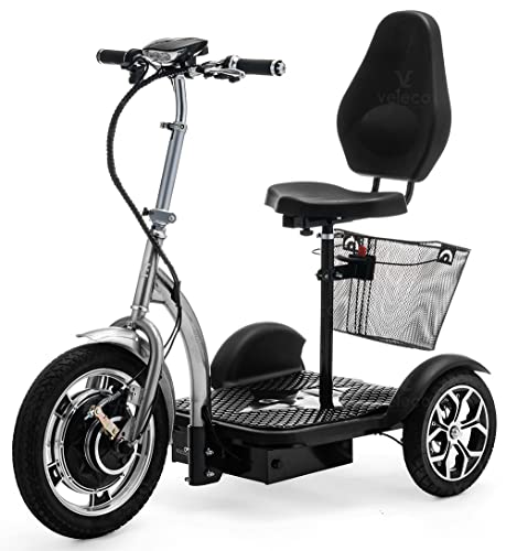 VELECO ZT16 - Scooter de movilidad de 3 ruedas - Totalmente ensamblado y listo para usar - Ruedas...