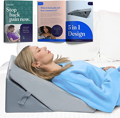Byre® Almohada de cuña | Almohada de cuña de Espuma Plegable de Lujo | Almohada Ajustable para Sentarse, Leer y Dormir.