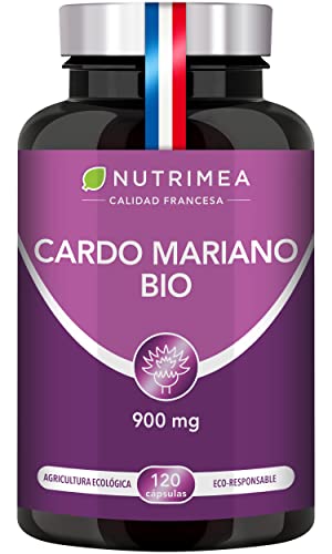 Cardo Mariano 100% Orgánico | 900mg Por Día Detox y Protección Hígado Antioxidante Facilita Digestión | 120 Cápsulas Veganas | Sin...