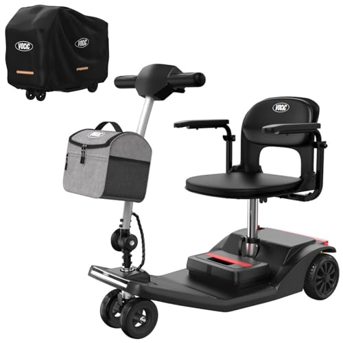 VOCIC Scooter de movilidad de 3 ruedas ultraligero(22KG),Movilidad scooter plegable para personas mayores de alcance 25KM para todo terreno...