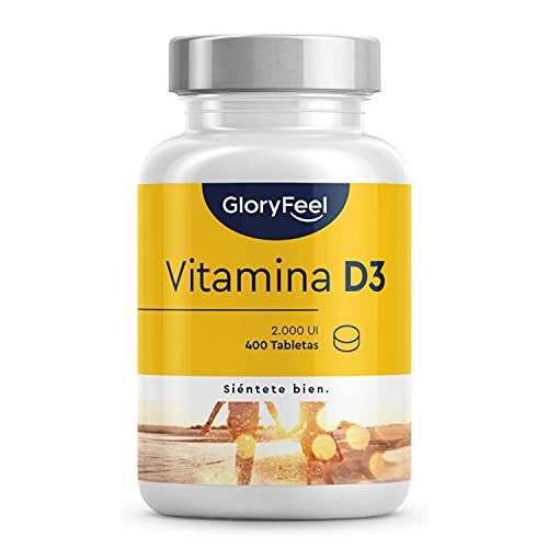 Vitamina D3 2000UI - 400 Tabletas (Suministro para 1+ año) - Respalda huesos, dientes, músculos y...