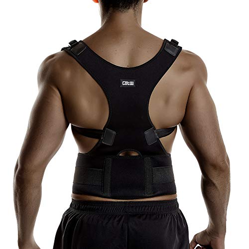 Soporte de espalda, corrector postura para mujeres y hombres, corrección lumbar hombro superior e...