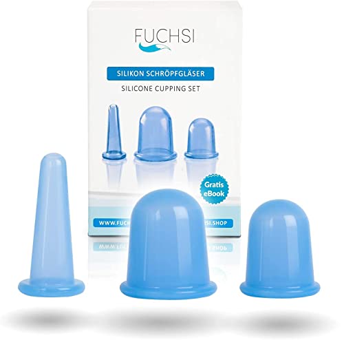 Fuchsi - Vasos de silicona médica para cuerpo y cara, incluye bolsa de almacenamiento, ventosas contra celulitis, arrugas y tensiones,...