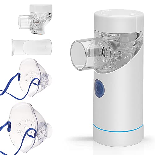 Nebulizador Portátil Inhalador Eléctrico Respiratorio de bajo ruido, Batería Recargable Incorporada, efectivo con máscaras para niños y...