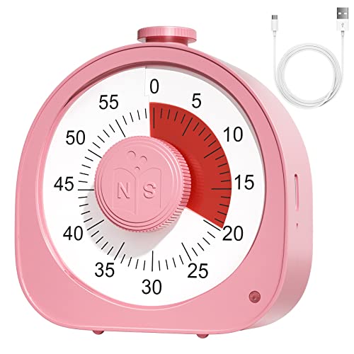 Dealswin Temporizador Visual Recargable Timer de Cuenta Atrás de 60 Minutos Temporizador Niños Temporizador Digital Reloj Temporizador...
