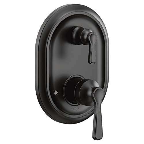 Moen UTS9211BL Colinet M-CORE 3-Series 2-Handle Shower Trim with Integrated Transfer, Valve Required, Matte Black