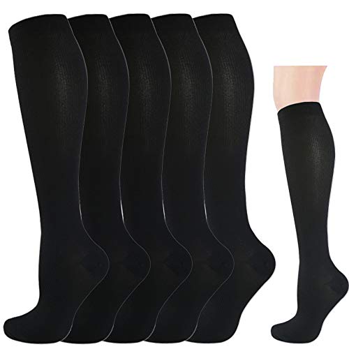 5 pares de calcetines de compresión graduados para mujeres y hombres de 20 a 30 mmhg calcetines...
