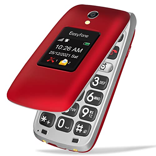 Easyfone Prime-A1 Pro gsm Teléfono Móvil para Mayores con Tapa, Botón SOS con GPS, Audífonos...